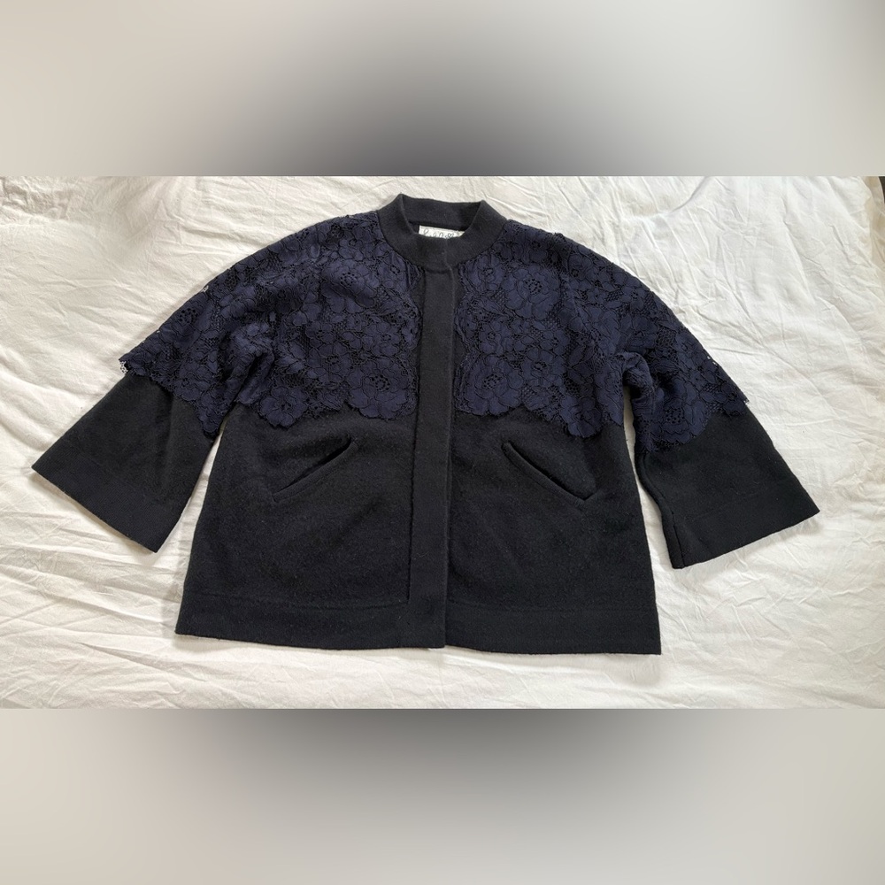 Anthropologie Field Flower Wool Lace Bell Sleeve Sweater Jacket size M - Picture 4 of 9
